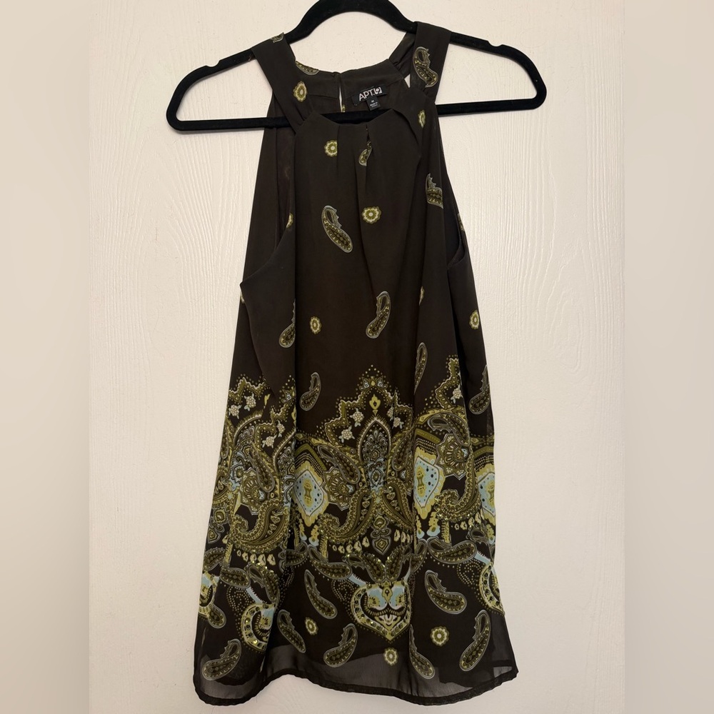 Apt. 9 Chocolate Paisley Top